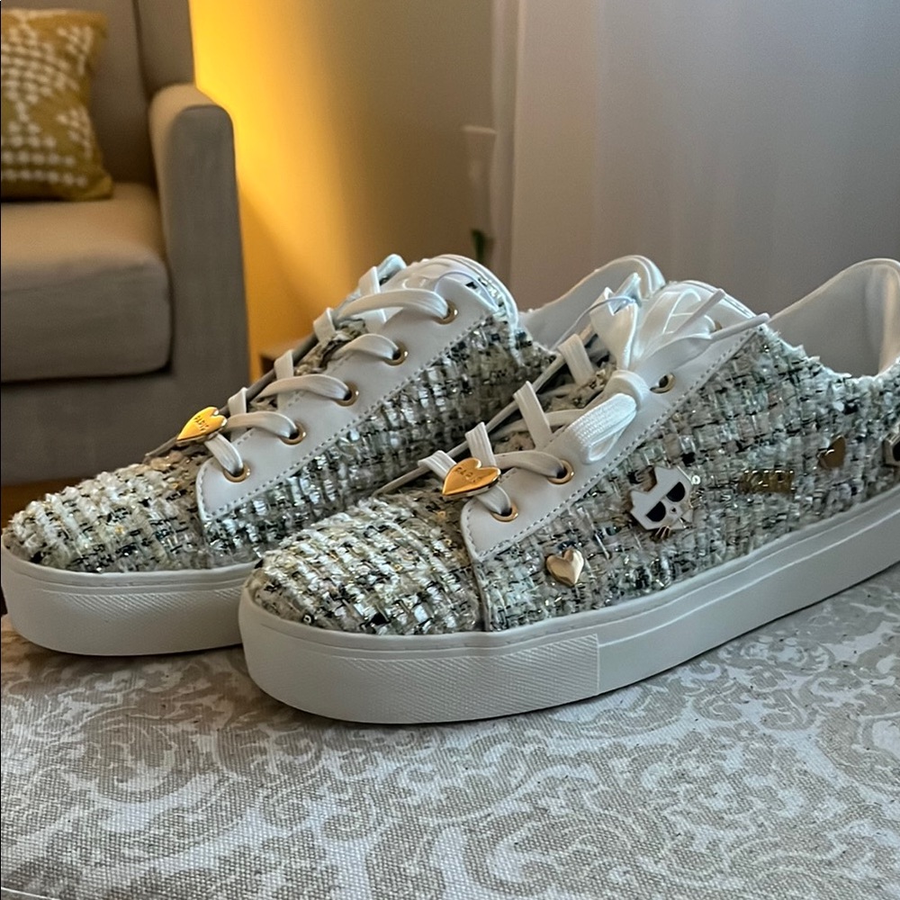 Stylish Tweed Sneakers Karl Lagerfeld